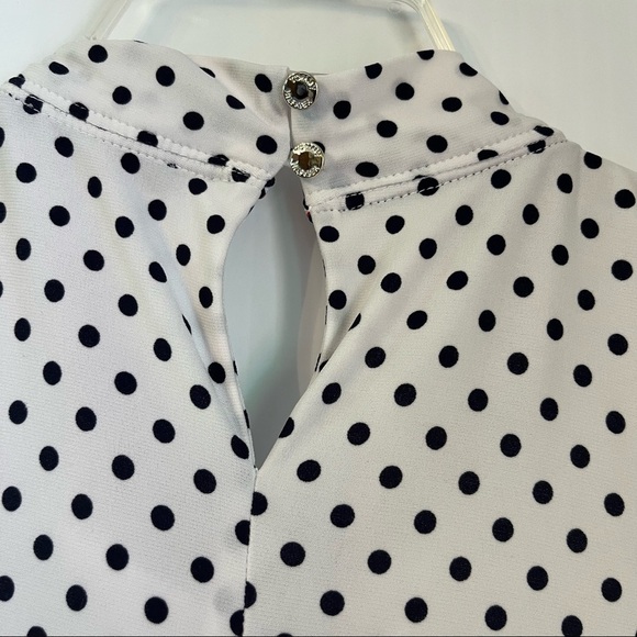 Tommy Hilfiger Women's Polka Dot Sleeveless Career Blouse M Keyhole Back Classic - Picture 2 of 7